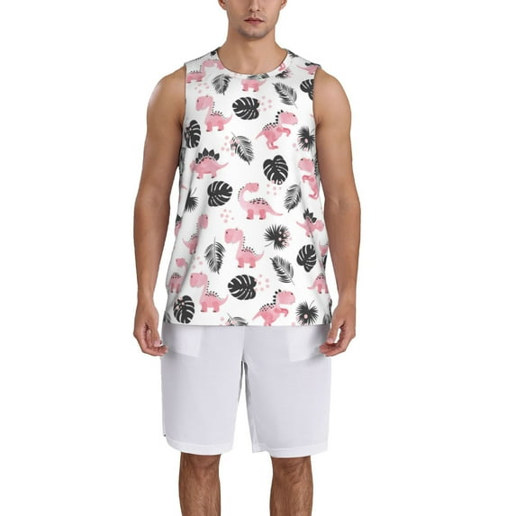 Honeii Cute Dinosaur print basktball shirt for men and women, Unisex basketball jersey for Theme party-3X-Large