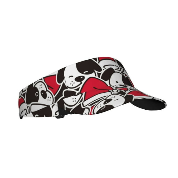 Honeii Cute Dog Print Adult Sunscreen Visor Cap, Adjustable Sun Protection Hat,Sun Visor Hats,UV Protection Outdoor Sports Golf Running Sun Caps