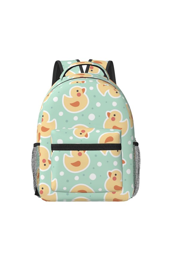 Cute Duck Print Backpack for School,15.6 inch Laptop Back Pack for High School and College Students, Waterproof Computer Bookbag-One Size