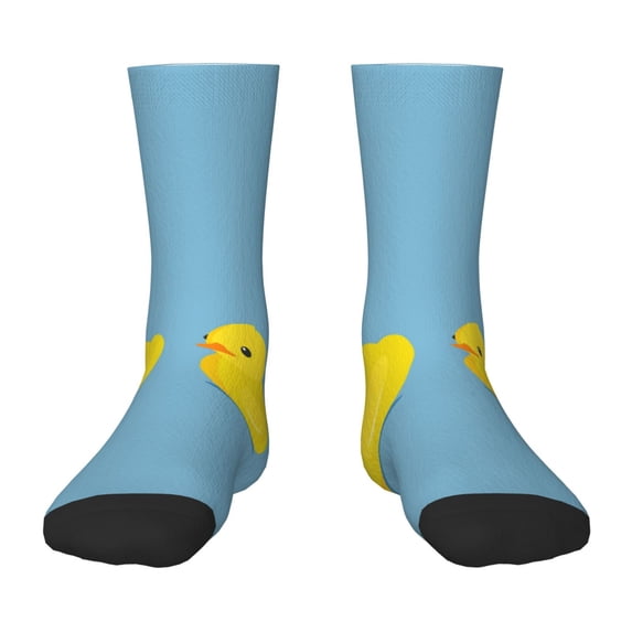 Honeii Cute Ducky Print Children's Colorful Socks,Unisex Kids and Toddlers' Cushioned Sock,Kids Athletic Crew Socks,for Everyday Wear and Sports