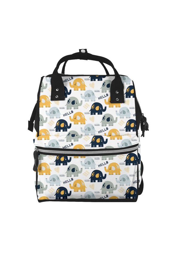 Cute Elephant Pattern Mummy Diaper Bag Backpack Durable Maternity Baby Nappy Casual Shoulder Bags Travel Hiking Outdoor Pack