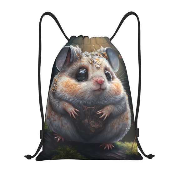 Honeii Cute Fat Ball Branch Print Drawstring Backpack,Drawstring Bags String Backpack Gym Cinch Sack Backpack Sport Bag Draw-