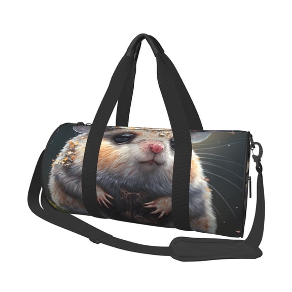 Honeii Cute Fat Ball Branch Print Duffle Bag and Adjustable Strap,Foldable Travel Duffel Bags for Men Women,Waterproof Duffel Bags