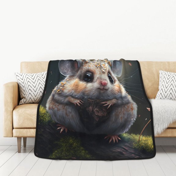 Honeii Cute Fat Ball Branch for Throw Blanket for Couch - Thick Blanket, Soft Fuzzy Plush Throw Blanket for All Seasons, Double Sided Blanket,50x60 In