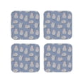 thumbnail image 1 of Honeii Cute Fat Cat print Leather Coaster Set of 4, ideal for safeguarding your furniture from drinks spills and effortless cleanup-Square, 1 of 6