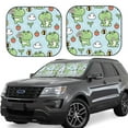 thumbnail image 1 of Honeii Cute Floral Frog Print Foldable Car Sun Shade for Windshield, 2-Piece UV Protection Shade, Protects Car Interior, Ideal for Cars, Trucks, SUVs-Large, 1 of 6