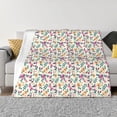 thumbnail image 1 of Honeii Cute Flower print throw blanket, crafted from cozy cotton flannel, offers versatile home decor as a bedding suitable for all seasons.-50"x40", 1 of 6