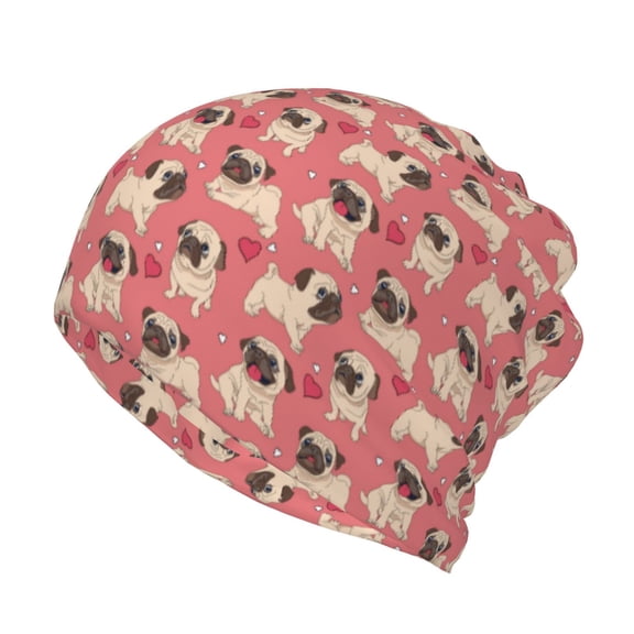 Honeii Cute French Bulldog Print Winter Beanie Daily Hat - Thermal Polar Fleece Ski Running Hat Skull Cap for Men and Women,Beanie