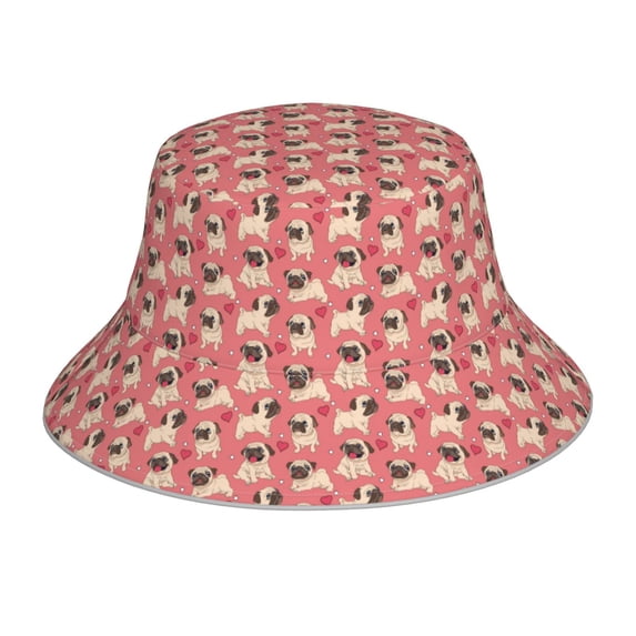 Honeii Cute French Bulldog for Unisex Bucket Hat Waterproof Rain Hat Reversible Shiny Rave Bucket Hat for Concert Festival Boonie Cap