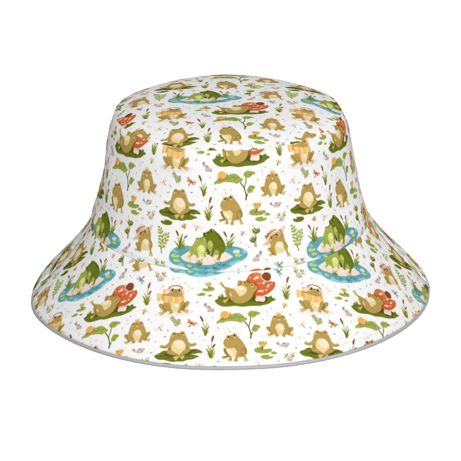 Honeii Cute Frog for Unisex Bucket Hat Waterproof Rain Hat Reversible ...