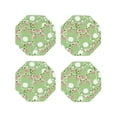 thumbnail image 1 of Honeii Cute Frog2 print Leather Coaster Set of 4, ideal for safeguarding your furniture from drinks spills and effortless cleanup-Octagon, 1 of 6