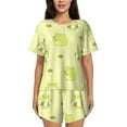 thumbnail image 1 of Honeii Cute Frog3 for Women's Summer Pajama Set featuring Soft Short Sleeve Shirt & Matching Bottoms with Convenient Pockets for Relaxed Home Wear-3X-Large, 1 of 6