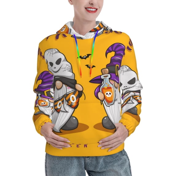 Honeii Cute Gnomes Halloween Pattern Womens Oversized Hoodies Long Sleeve Sweatshirts Pullover Fall Outfits with Pocket-