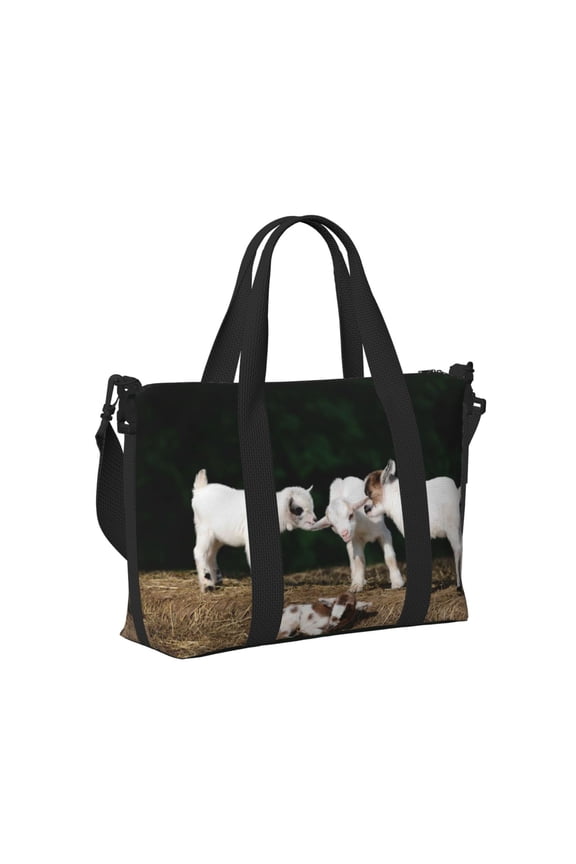 Cute Goat Baby Print Hand Travel Bag,Travel Duffle Bag, Waterproof Weekender Bag,Carry On Tote Bags,Weekender Tote Bag,for Weekend and Business Travel