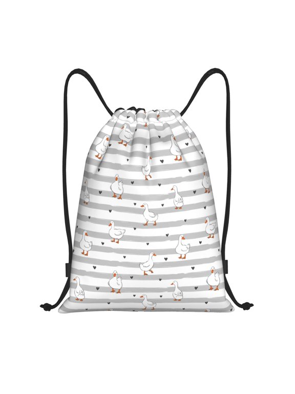 Cute Goose Print Drawstring Backpack,Drawstring Bags String Backpack Gym Cinch Sack Backpack Sport Bag Draw-Small