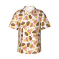 thumbnail image 1 of Honeii Cute Ice Cream Print Men’s Hawaiian Shirt,Classic Button-Down Short Sleeve Shirt, for Beach, Vacation, and Outdoor Activities,Medium, 1 of 7