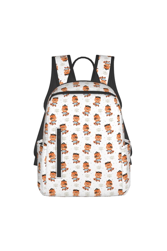 Cute Little Pirate Red Panda Print Lightweight Backpacks,Carry on Backpack,Durable Backpack for School, Work & Travel