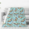 thumbnail image 1 of Honeii Cute Otters Print Fleece Blanket - Throw Blanket for Bed, Sofa, Couch, Camping, and Travel , Microplush Ultra Soft Warm Blanket-50"x40", 1 of 7