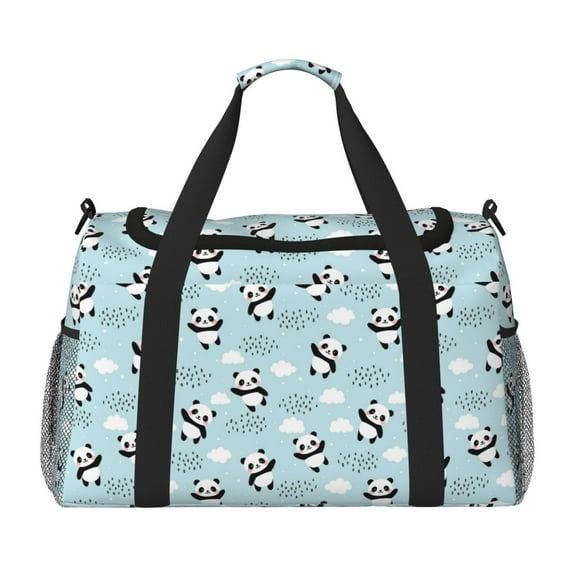 Honeii Cute Panda Bear Print Gym Bag,Carry on Weekender Overnight Bag, Travel Duffel Bags, Personal Item Travel Bag,Tote Bag,Workout Dance Bag