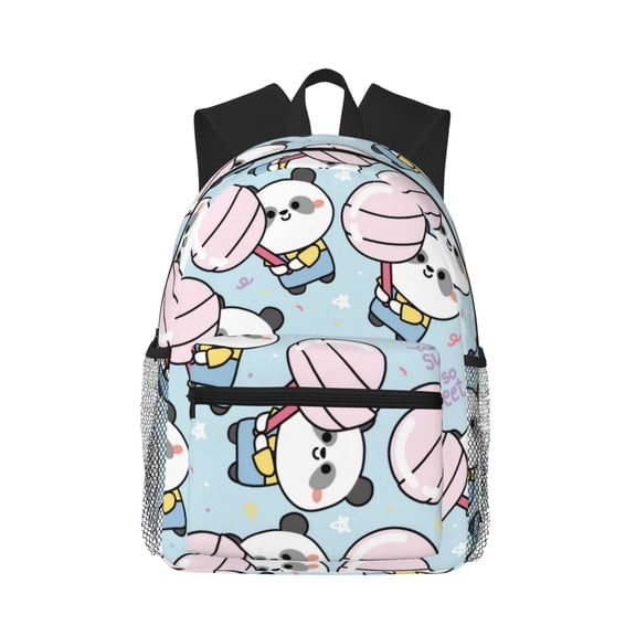 Honeii Cute Panda Bear Print School Backpack,Casual Lightweight Travel Rucksack Daypack,Backpacks for College High