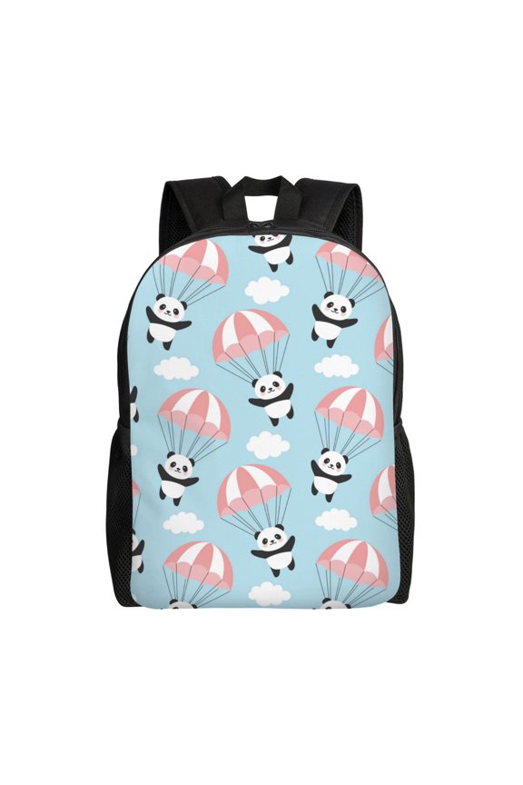 Cute Panda Flying in the Sky Print Laptop Backpack for Work, College, Travel, Daily Backpacks for Men Women, Sport Rucksack,Computer Bag