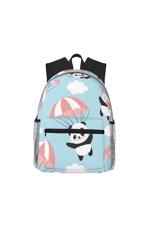 Cute Panda Flying in the Sky Print School Backpack,Casual Lightweight Travel Rucksack Daypack,Backpacks for College High