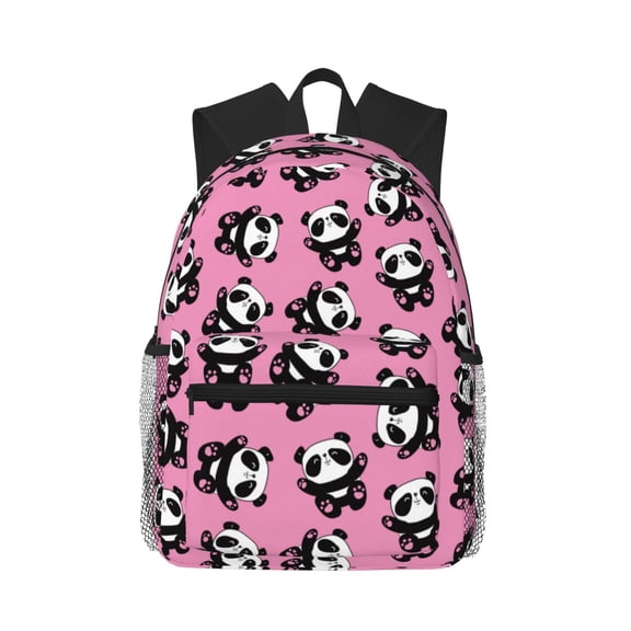 Honeii Cute Panda Print School Backpack,Casual Lightweight Travel Rucksack Daypack,Backpacks for College High