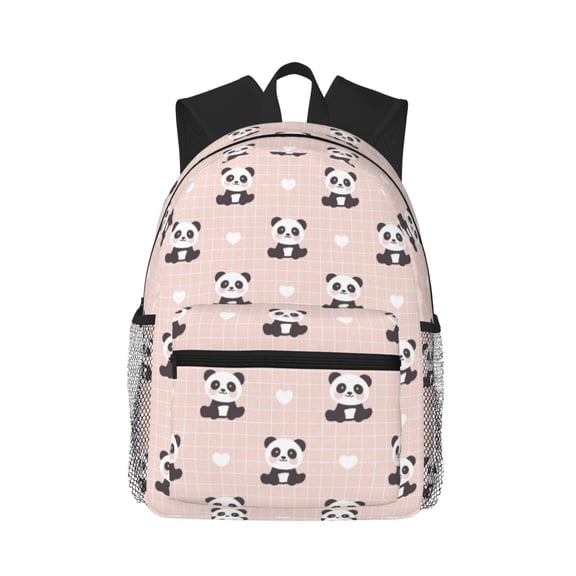 Honeii Cute Panda Print School Backpack,Casual Lightweight Travel Rucksack Daypack,Backpacks for College High
