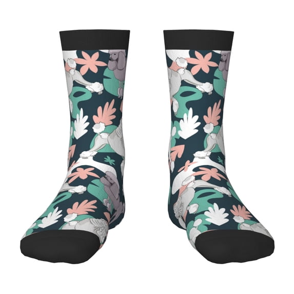 Honeii Cute Poodle Dog Print Children's Colorful Socks,Unisex Kids and Toddlers' Cushioned Sock,Kids Athletic Crew Socks,for Everyday Wear and Sports