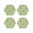 thumbnail image 1 of Honeii Cute Poodle Dog print Leather Coaster Set of 4, ideal for safeguarding your furniture from drinks spills and effortless cleanup-Hexagon, 1 of 6