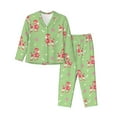 thumbnail image 1 of Honeii Cute Poodle Dog print Women's Pajama Sets Long Sleeve Button Down Sleepwear Nightwear Soft Pjs Lounge Sets-Small, 1 of 7