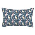 thumbnail image 1 of Honeii Cute Rabbit Floral Print Pillow Cases,Plush Throw Pillow Covers,Decorative Pillowcase for Sofa, Couch, Living Room-16"x24", 1 of 6