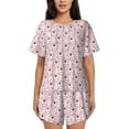 thumbnail image 1 of Honeii Cute Rabbit for Women's Summer Pajama Set featuring Soft Short Sleeve Shirt & Matching Bottoms with Convenient Pockets for Relaxed Home Wear-4X-Large, 1 of 6