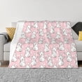 thumbnail image 1 of Honeii Cute Rabbit print throw blanket, crafted from cozy cotton flannel, offers versatile home decor as a bedding suitable for all seasons.-40"x30", 1 of 6
