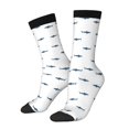 thumbnail image 1 of Honeii Cute Shark Print Adult Socks,Crew Socks,Casual Calf Socks,Daily Wear Socks for Men & Women, Perfect for Sports, Casual and Everyday Use, 1 of 6