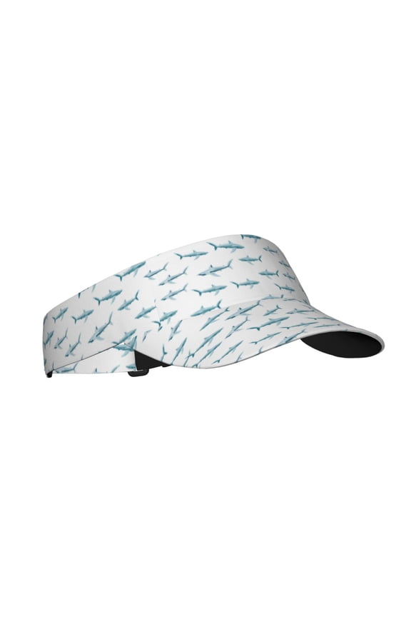 Cute Shark Print Adult Sunscreen Visor Cap, Adjustable Sun Protection Hat,Sun Visor Hats,UV Protection Outdoor Sports Golf Running Sun Caps