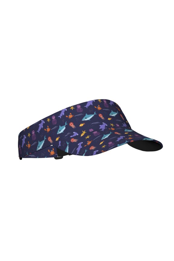 Cute Shark Print Adult Sunscreen Visor Cap, Adjustable Sun Protection Hat,Sun Visor Hats,UV Protection Outdoor Sports Golf Running Sun Caps