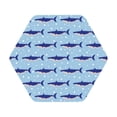 thumbnail image 1 of Honeii Cute Shark Print Leather Coaster Set of 6, Ideal for Safeguarding Your Furniture from Drinks Spills and Effortless Cleanup,Hexagon, 1 of 7