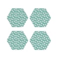 thumbnail image 1 of Honeii Cute Sheeps print Leather Coaster Set of 4, ideal for safeguarding your furniture from drinks spills and effortless cleanup-Hexagon, 1 of 6