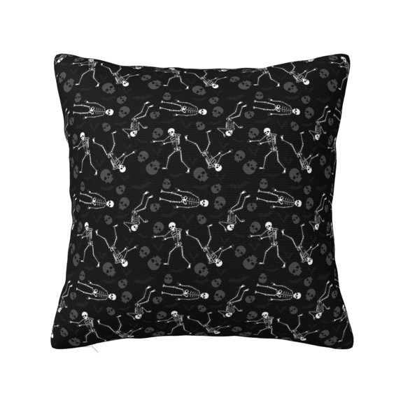 Honeii Cute Skull Print Throw Pillow, Square Decorative Pillow Forms Soft Fluffy Plump Pillow Decorative Pillow Inserts,Couch Pillows-16"x16"