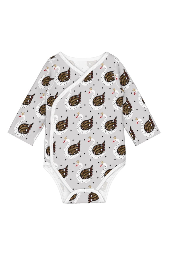 Cute Swan for Baby Long Sleeve Bodysuits One-piece 100% Organic Cotton for Infant Baby Boys and Grils, Unisex-