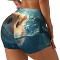 thumbnail image 1 of Honeii Cute Swimming Guinea Pig Print Women's Workout Shorts, Gym Shorts for Active Wear, Sports Shorts,Women's Running Shorts,Quick Dry Athletic Shorts-Small, 1 of 8