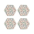 thumbnail image 1 of Honeii Cute Tennis Racket print Leather Coaster Set of 4, ideal for safeguarding your furniture from drinks spills and effortless cleanup-Hexagon, 1 of 6