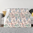 thumbnail image 1 of Honeii Cute Tennis Racket print throw blanket, crafted from cozy cotton flannel, offers versatile home decor as a bedding suitable for all seasons.-80"x60", 1 of 6