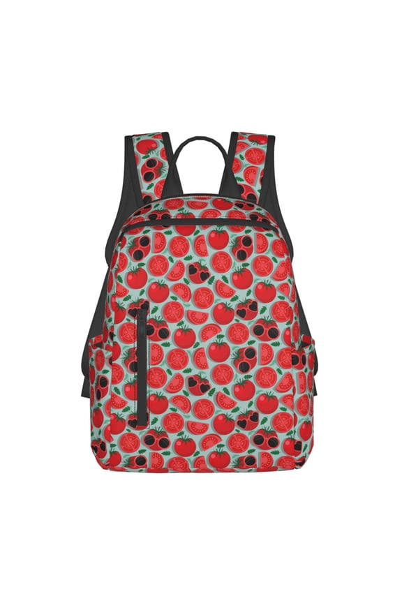 Cute Tomato Print Lightweight Backpacks,Carry on Backpack,Durable Backpack for School, Work & Travel