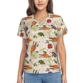 thumbnail image 1 of Honeii Cute Vegetables Print Women's Classic V-Neck T-Shirt,Womens Fashion Tops,Stylish Everyday Top for Women, Casual Summer Spring Outfits Clothes-Small, 1 of 5