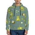 thumbnail image 1 of Honeii Cute Yoga Frogs Pattern Mens Hoodies Men's Loose Sleeve Sweatshirt,Pullover Hooded Sweatshirt for Men,Essentials Hoodie-4X-Large, 1 of 7