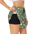 thumbnail image 1 of Honeii Cute goose print a double-layered women's running short, ideal for gym, tennis, and various activities, complete with a practical pocket-X-Large, 1 of 7