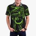 thumbnail image 1 of Honeii DINOSAUR IN SPACE Print Polo Shirt, A Classic Short-Sleeved, Button-Down Golf Shirt for Men,Mens Polo Shirts Short Sleeve-X-Large, 1 of 6
