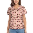 thumbnail image 1 of Honeii Dachshund Couple Print Women's Classic V-Neck T-Shirt,Womens Fashion Tops,Stylish Everyday Top for Women, Casual Summer Spring Outfits Clothes-X-Large, 1 of 5